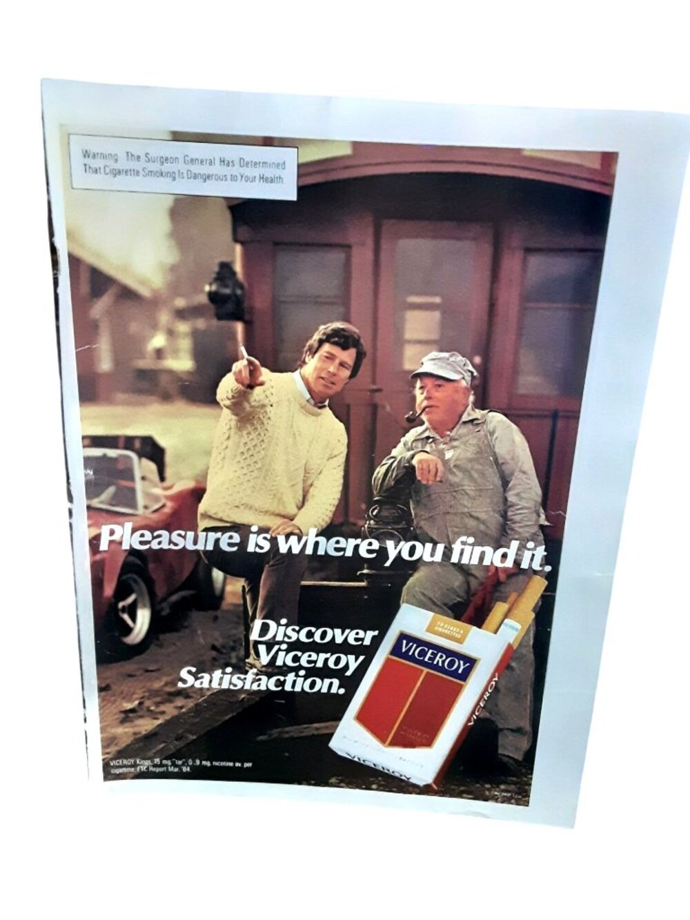Vintage 1984 Viceroy Cigarette Print Ad Discover Satisfaction